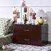Ebern Designs Keily 2 Drawer 24" W Dresser Wood in Brown/Red | 16 H x 24 W x 12 D in | Wayfair C4C4CF3A11944DD48511ADF1ACEAC7F0