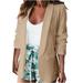 iOPQO cardigan for women Women Classic Blazer Jackets Business Casual Boyfriend Fashion Plus Size Lightweight Work Blazer Jacket Women s Blazers Beige M