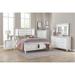 Rosdorf Park Wiley Silver-Gray Leather Upholstered LED Storage Platform Bedroom Set 3&3 Upholstered in White | 67 W x 66.75 D in | Wayfair