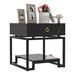 Wrought Studio™ Demetirus Iron Nightstand Wood/Metal in Black/Brown | 19.72 H x 19.2 W x 15.72 D in | Wayfair 198434AE82354C6FA9C4063888D18084