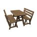 Gracie Oaks Uko Rectangular 4 - Person 44" L Outdoor Restaurant Picnic Table Wood in Gray | 44 W x 27 D in | Wayfair