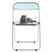 Inbox Zero Reena Plastic/Resin Patio Folding Chair Folding Chair Plastic/Resin in Blue | 29.52 H x 16.33 W x 18.5 D in | Wayfair