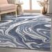 Blue 118 x 91 x 0.01 in Area Rug - Well Woven Abstract Harmony Modern Marble Flat-Weave Area Rug Polyester | 118 H x 91 W x 0.01 D in | Wayfair