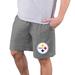 Men's Concepts Sport Charcoal Pittsburgh Steelers Quest Knit Jam Shorts