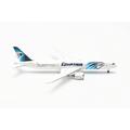 herpa 536844 Airplane Egyptair Boeing 787-9 Dreamliner – SU-GEU, on a Scale of 1:500, Metal Miniature Without pedastal, Model Building, Collectors Edition