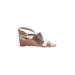 Cole Haan Wedges: Brown Print Shoes - Women's Size 8 - Open Toe