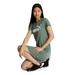 PUMA Women's Essentials Logo French Terry Dress (Size M) Eucalyptus, Poly + Cotton