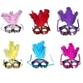 41QC – masque pour les yeux en plumes pour femmes demi-masque de fête de danse Costume Sexy