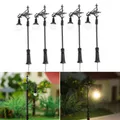 5Pcs Modèle Ferroviaire N Jauge Lampe 1:160 Jardin Réverbère LED Modèle Train Lampadaire Mise En