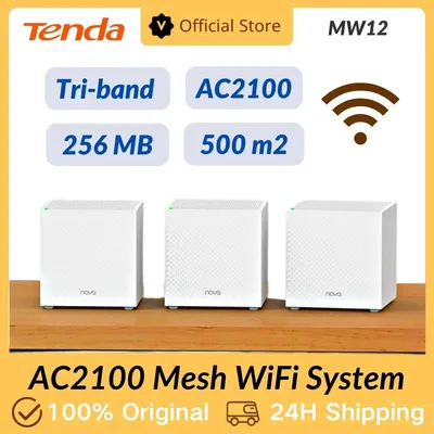 Tenda Maille Routeur Wifi 2100mbps MW12 Gigabit Double bande Sans Fil Roteador AC2100 2.4 & Réseau