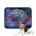 ECZJNT Human Brain Shape Made Of Stars And Planets In A Space Pet Dog Cat Bed Pee Pads Mat Cushion Potty Dogs Blankets Crate Bed Kennel 25x30 inch