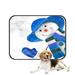 ECZJNT Happy Snowman With Blue Hat Pet Dog Cat Bed Pee Pads Mat Cushion Potty Dogs Blankets Crate Bed Kennel 14x18 inch