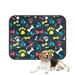 ABPHQTO Cool Pet Dog Paw Prints And Bones Texture Pet Dog Cat Bed Pee Pads Mat Cushion Potty Dogs Blankets Crate Bed Kennel 28x36 inch