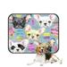 ABPHQTO Cute Dog French Bulldog Puppy Sweet Dessert Pet Dog Cat Bed Pee Pads Mat Cushion Potty Dogsblankets Crate Bed Kennel 28x36 inch