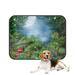 PKQWTM Enchanted forest with mushrooms and fairy lanterns Pet Dog Cat Bed Pee Pads Mat Cushion Potty Dogs Blankets Crate Bed Kennel 25x30 inch