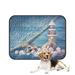 PKQWTM Marine life decoration on blue shabby background Pet Dog Cat Bed Pee Pads Mat Cushion Potty Dogs Blankets Crate Bed Kennel 20x24 inch