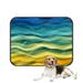 ABPHQTO Abstract Design Creativity Yellow And Green Waves Pet Dog Cat Bed Pee Pads Mat Cushion Potty Dogs Blankets Crate Bed Kennel 28x36 inch