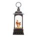 LED Snow Globe Lantern with Santa and Snowman 10.5"H