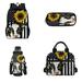 Pzuqiu Sunflower Cow Backpack for Girls Boys Unisex Children Back to School Book Bags 4Pcs Set Middle Student Bookbag with Water Bottle Carrier Bag Pencil Box Tote Bag Lunch Box Kids Bagpack