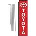 Auto Dealership Advertising Feather Banner Swooper Flag Sign with Flag Pole Kit and Ground Stake Red and White Compatible with Toyota Dealership Car Lot Signs