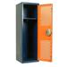 Hallowell Home Team Locker 15 W x 15 D x 48 H Dark Blue Body / Orange Door Single Tier 1-Wide Knock-Down