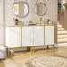 White Buffet Cabinet with Storage,Sideboard Cabinet with 4 Doors