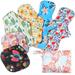 6 Pcs Reusable Menstrual Pads Overnight Washable Reusable Sanitary Pads with Wings Panty Liners with Wet Bag Bamboo Charcoal Cloth Waterproof Period Pads for Women