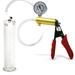 LeLuv Ultima Penis Pump w/ Red Handle Silicone Grip Clear Hose + Gauge | 9 x 2.125 Cylinder