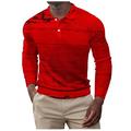 Mens Long Sleeve T Shirts Shirts for Men Fashion Man Turndown Collar Long Sleeve Tops T-Shirt Printing Blouse Sweartshirt Mens Dress Shirts Mens Sweater Red 3XL