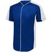 Augusta L Youth Full-Button Baseball Jersey Navy/White 1656