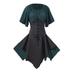 Vintage Medieval Corset Dress Goth Handkerchief Hem Dress with Corset Steampunk Short Dress Party Costume Plus Size