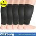 Aosijia S(5Pack) Wide Calf Compression Sleeve Women Men Plus Size Leg Compression Sleeves Graduated Support for Circulation Recovery Shin Splints Leg Pain Relief Support Swelling Travel Black