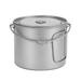 Walmeck 1100ml Titanium Pot Ultralight Portable Hanging Pot with Lid and Foldable Handle Camping Hiking Backpacking