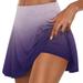 Black and Friday Deals 2023 Clearance under $5 JINMGG Shorts for Women Clearance $5 Women s Summer Pleated Tennis Skirts Athletic Stretchy Short Yoga Fake Two Piece Trouser Skirt Shorts Purple XL