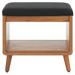 George Oliver Poarch Storage Bench Solid + Manufactured Wood/Polyester/Wood in Black/Brown | 17.99 H x 20 W x 15 D in | Wayfair