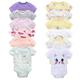 12 Pack Newborn Baby Bodysuit Onesie Infant Rompers Summer Cotton Undershirt Baby Boys and Girls Sleepwear 0-3 Months