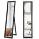 Multigot Floor Standing Mirror, Full Length Dressing Mirror with Wooden Frame, Wall Mounted Large Long Mirror for Living Room Bedroom Entryway(Black)
