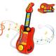 SNADER Toy Guitar Baby Einstein Guitar 2 in 1 Toy Piano,Red Guitar with Touch Sensor Light and Strap,Guitar, Piano and Drum for Versatile Musical Performance Toy 3 Years +