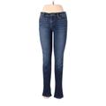 Joe's Jeans Jeans - Mid/Reg Rise Skinny Leg Denim: Blue Bottoms - Women's Size 28 - Dark Wash