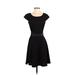 AGB Casual Dress - A-Line: Black Solid Dresses - Women's Size X-Small