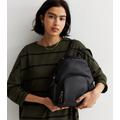 Black Leather-Look Mini Backpack New Look Vegan