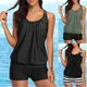 Maillot de bain deux pièces pour femmes tankini blouson dos en T short de bain pour garçons