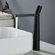 Robinet mitigeur de lavabo noir/Chrome robinet de lavabo en laiton robinet de salle de bains en