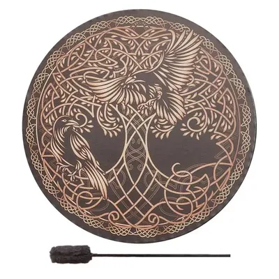 Tambour chamanic arbre de vie et oiseau cadre de tambour siberien cadeau pour les amoureux de la