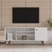 Mid-Century TV Stand，high quality particle board，TV Stand Use in Living Room Furniture with 1 storage and 2 shelves Cabinet