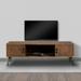 60 Inch Reclaimed Wood Rectangle Farmhouse TV Stand Media Console, 2 Doors, Iron Legs, for Living Room Bedroom