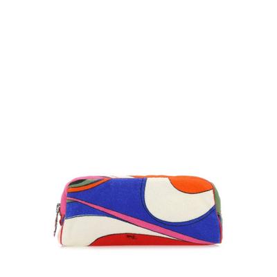 Multicolor Fabric Beauty Case - White - Emilio Pucci Makeup Bags