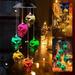 Solar Wind Chime Solar Skeleton Skull Solar Powerd LED Wind Chimes Night Light Party Decorate Color Changing Mobile LED Solar Wind Chime Outdoor Mobile Hanging Patio Light Porch Deck Garden Decor