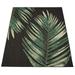 Paco Home Outdoor Rug with Floral Palm Leaf Design Waterproof 6 7 x 9 6 - black