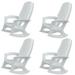 Semco Rockaway All-Weather Porch Rocking Chair for Patio White (4 Pack)